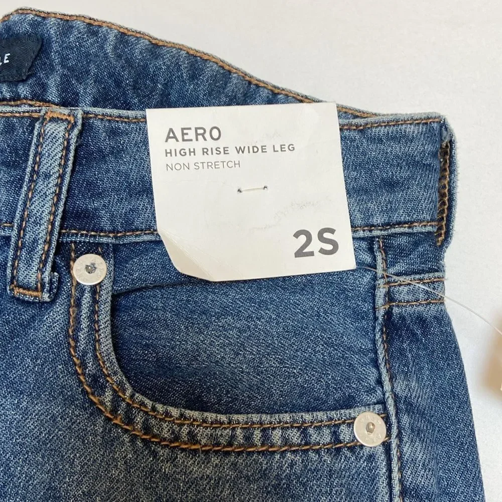 Aeropostale High Rise Wide Leg Non Stretch Jeans